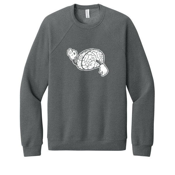Strong Brain 1 (White) - Unisex Premium Fleece Crew Sweatshirt Thumbnail