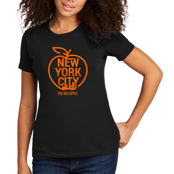 The Big Apple NYC (Orange) - Women's Premium Cotton T-Shirt Thumbnail