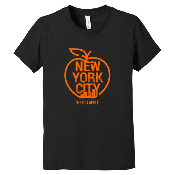 The Big Apple NYC (Orange) - Youth Premium Cotton T-Shirt Thumbnail