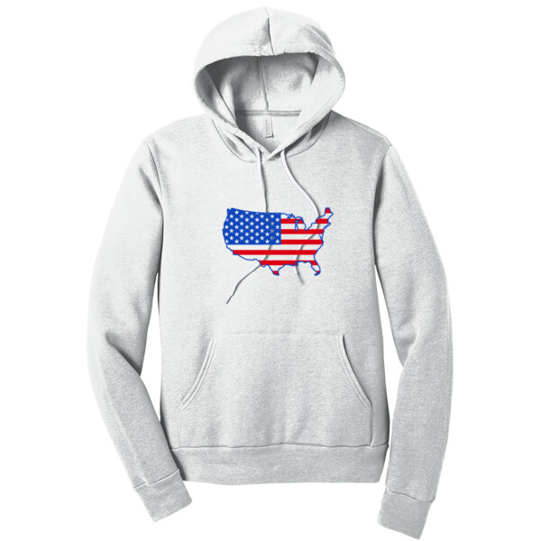 USA Map (Red Royal) - Unisex Premium Fleece Pullover Hoodie Thumbnail