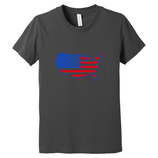 USA Map (Red Royal) - Youth Premium Cotton T-Shirt Thumbnail