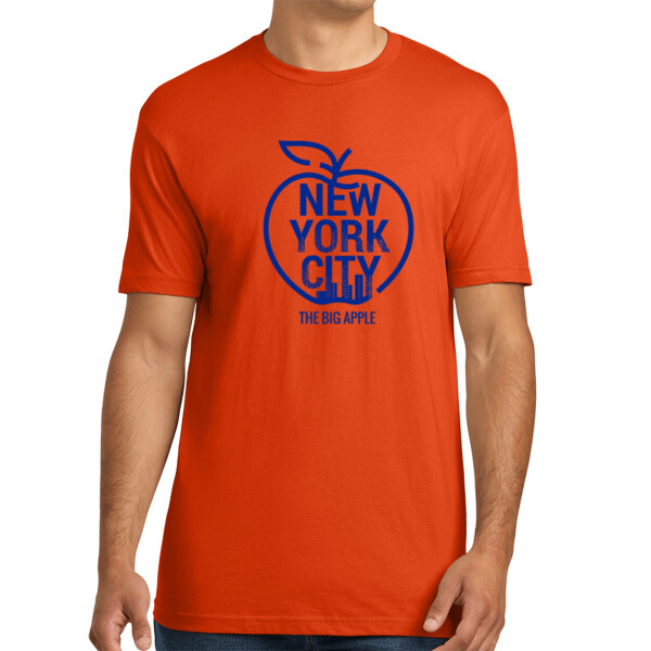 The Big Apple NYC Navy - Unisex Premium Cotton T-Shirt Thumbnail