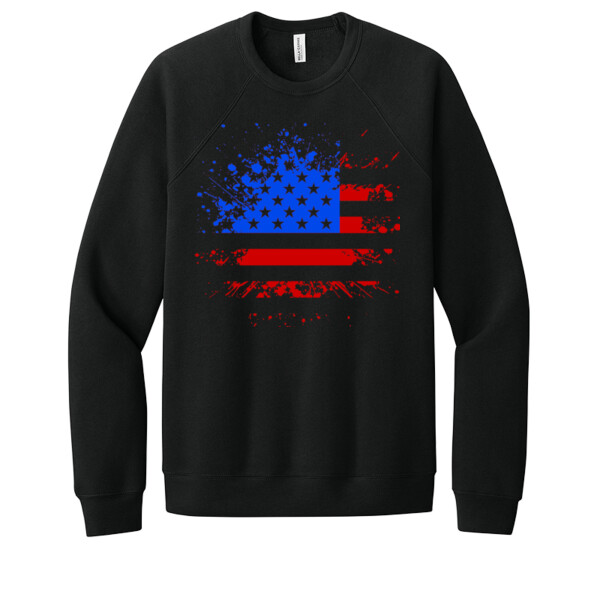 Distressed Flag (Red Royal) - Unisex Premium Fleece Crew Sweatshirt Thumbnail