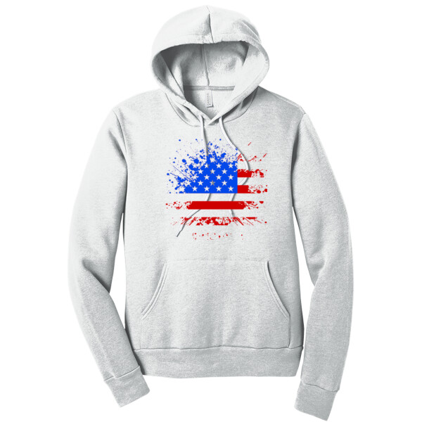 Distressed Flag (Red Royal) - Unisex Premium Fleece Pullover Hoodie Thumbnail