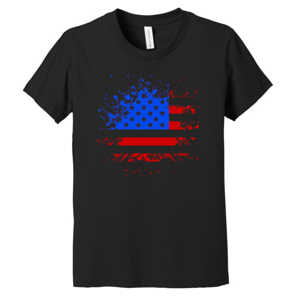 Distressed Flag (Red Royal) - Youth Premium Cotton T-Shirt Thumbnail