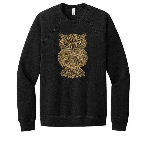 Tribal Owl Vegas (Gold) - Unisex Premium Fleece Crew Sweatshirt Thumbnail