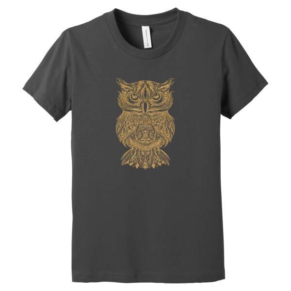 Tribal Owl Vegas (Gold) - Youth Premium Cotton T-Shirt Thumbnail