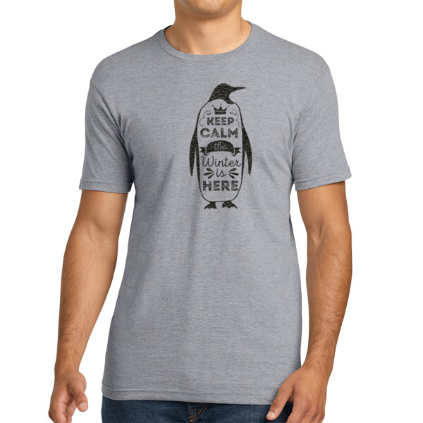 Penguin1 (Black) - Unisex Premium Cotton T-Shirt Thumbnail