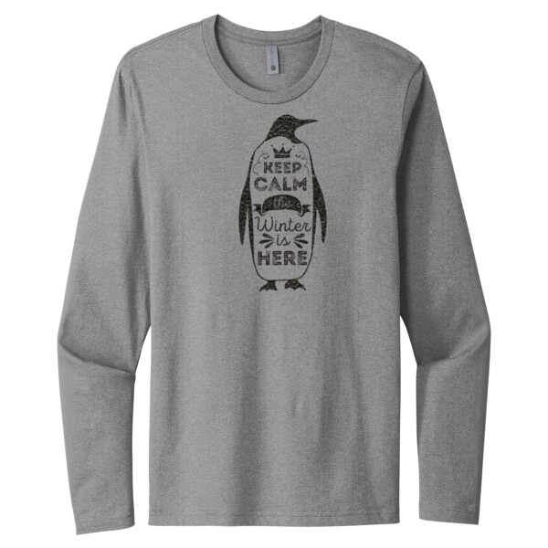 Penguin1 (Black) - Unisex Premium Cotton Long Sleeve T-Shirt Thumbnail
