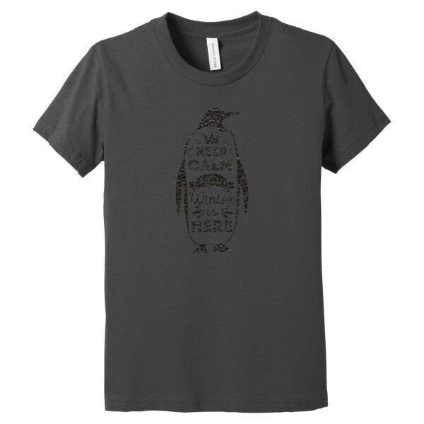 Penguin1 (Black) - Youth Premium Cotton T-Shirt Thumbnail