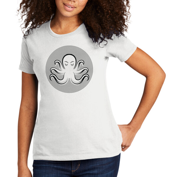 Octopus 2 (Black) - Women's Premium Cotton T-Shirt Thumbnail
