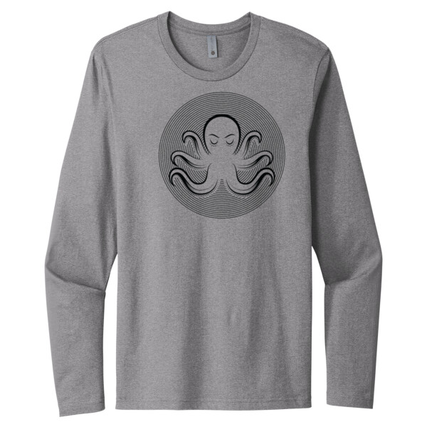 Octopus 2 (Black) - Unisex Premium Cotton Long Sleeve T-Shirt Thumbnail