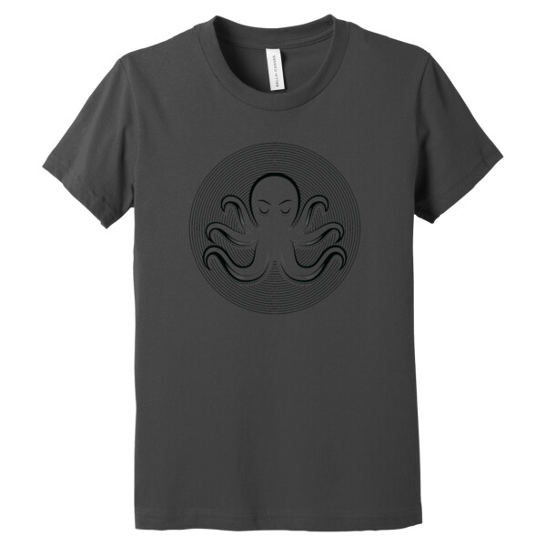 Octopus 2 (Black) - Youth Premium Cotton T-Shirt Thumbnail