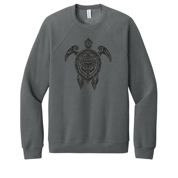 Tribal Turtle (Black) - Unisex Premium Fleece Crew Sweatshirt Thumbnail
