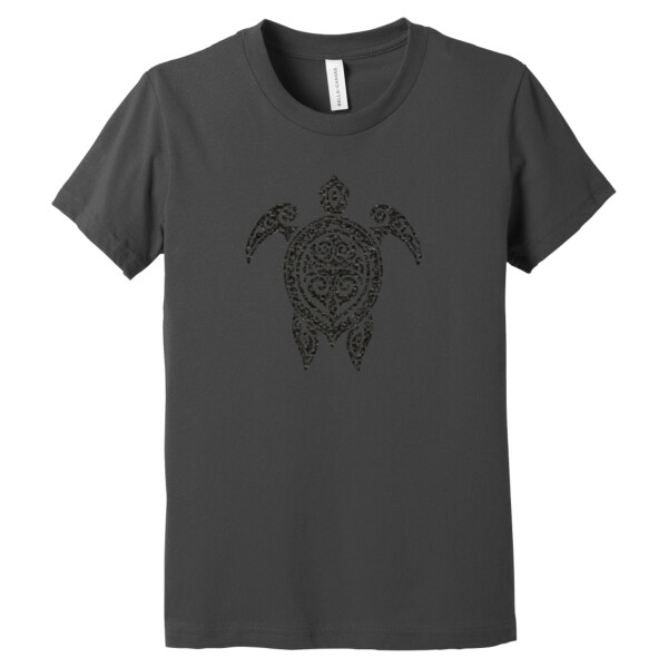 Tribal Turtle (Black) - Youth Premium Cotton T-Shirt Thumbnail