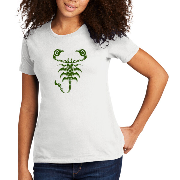 Scorpion Dark (Metallic Green) - Women's Premium Cotton T-Shirt Thumbnail