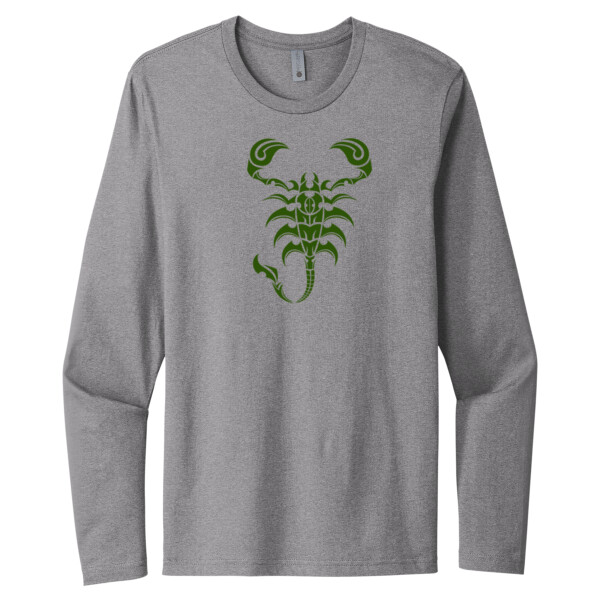 Scorpion Dark (Metallic Green) - Unisex Premium Cotton Long Sleeve T-Shirt Thumbnail
