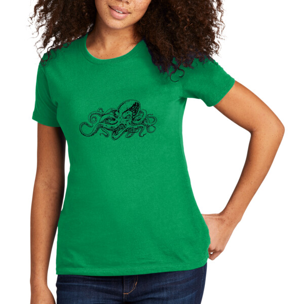 Octupus 1 (Black) - Women's Premium Cotton T-Shirt Thumbnail