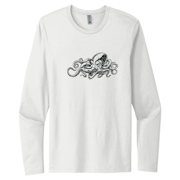 Octupus 1 (Black) - Unisex Premium Cotton Long Sleeve T-Shirt Thumbnail