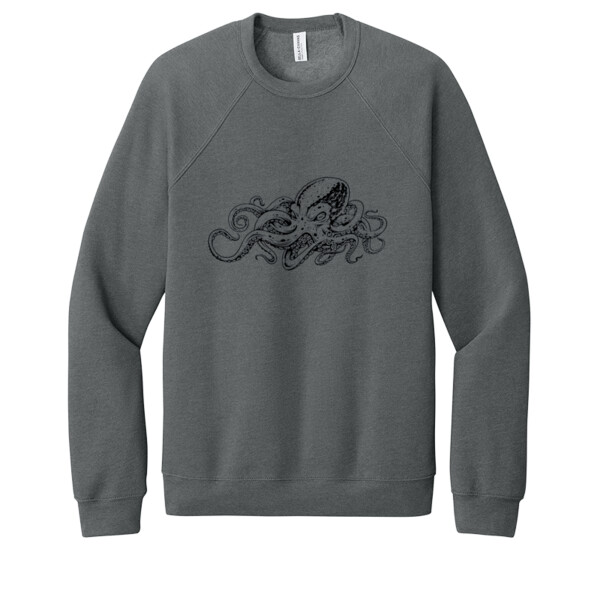 Octupus 1 (Black) - Unisex Premium Fleece Crew Sweatshirt Thumbnail