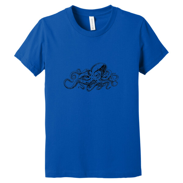 Octupus 1 (Black) - Youth Premium Cotton T-Shirt Thumbnail