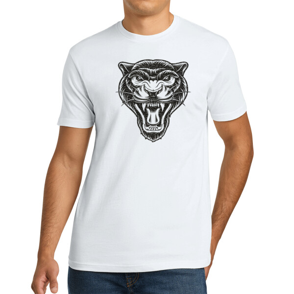 Panther1 (Black) - Unisex Premium Cotton T-Shirt Thumbnail