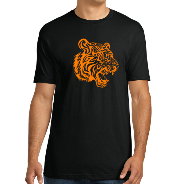 Tiger Face (orange) - Unisex Premium Cotton T-Shirt Thumbnail