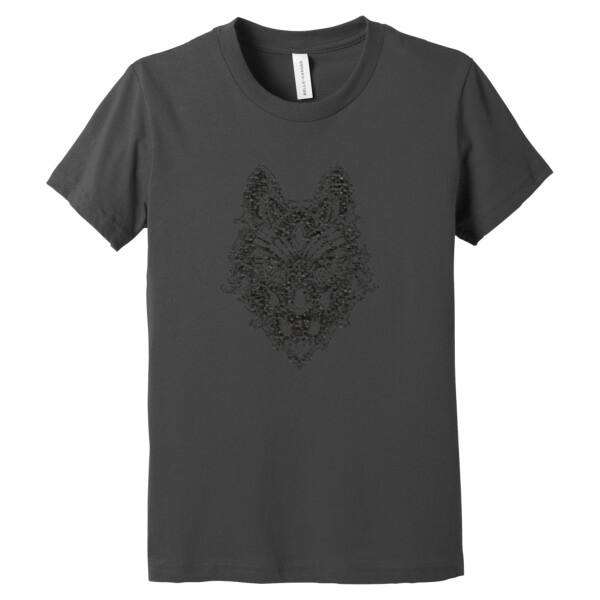 Tribal Wolf (Black) - Youth Premium Cotton T-Shirt Thumbnail