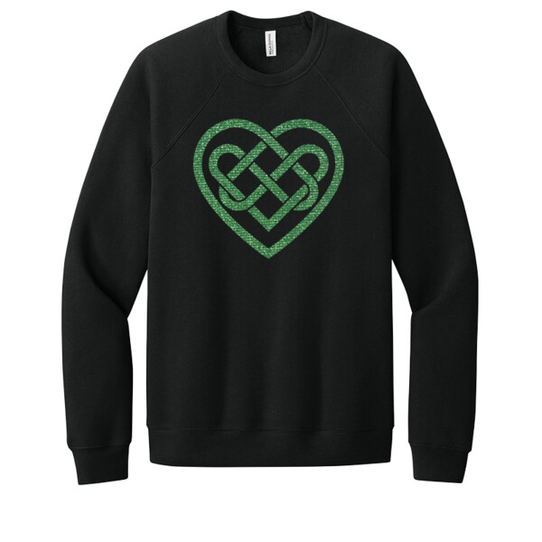 Celtic Heart (Metallic Green) - Unisex Premium Fleece Crew Sweatshirt Thumbnail