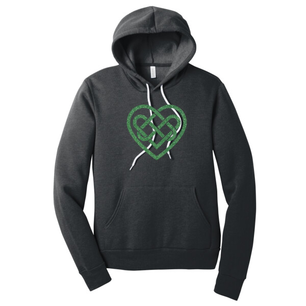 Celtic Heart (Metallic Green) - Unisex Premium Fleece Pullover Hoodie Thumbnail
