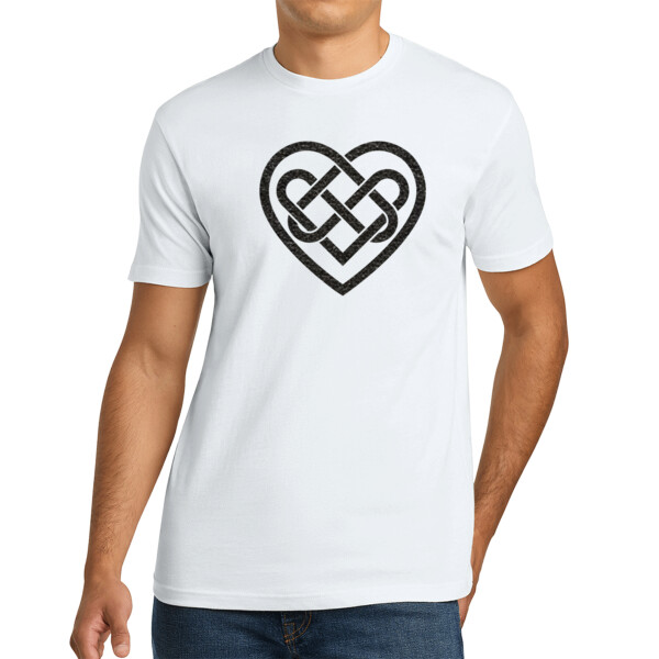 Celtic Heart 1 (Metallic Black) - Unisex Premium Cotton T-Shirt Thumbnail