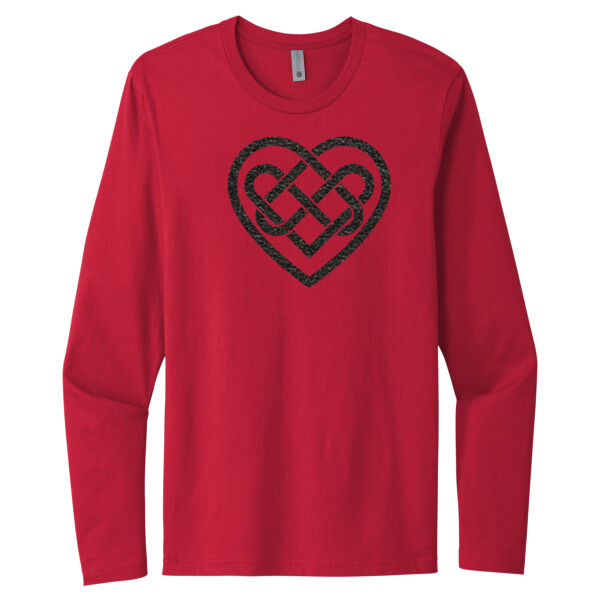 Celtic Heart 1 (Metallic Black) - Unisex Premium Cotton Long Sleeve T-Shirt Thumbnail