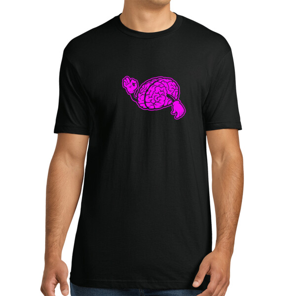 Strong Brain 1 (Passion Pink) - Unisex Premium Cotton T-Shirt Thumbnail
