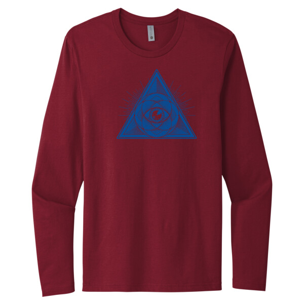 Sacred Geometry 1 (Navy)  - Unisex Premium Cotton Long Sleeve T-Shirt Thumbnail
