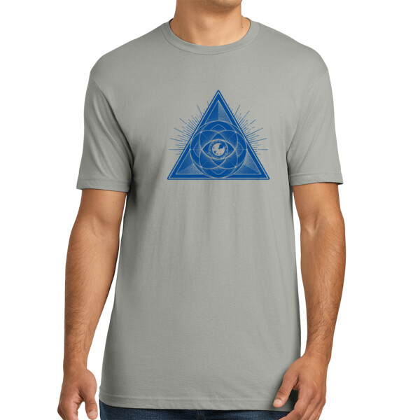 Sacred Geometry 1 (Navy) - Unisex Premium Cotton T-Shirt Thumbnail