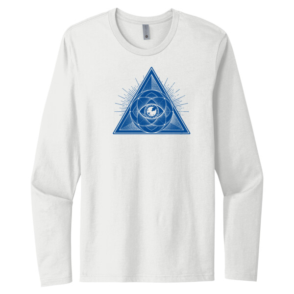 Sacred Geometry 1 (Navy) - Unisex Premium Cotton Long Sleeve T-Shirt Thumbnail