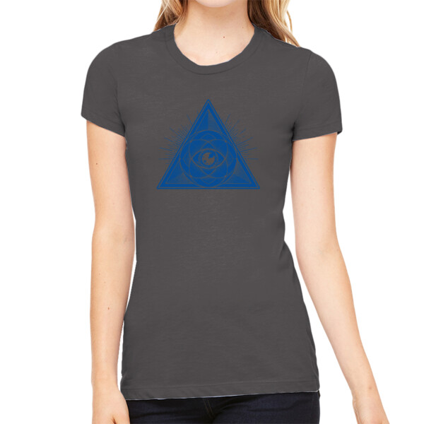 Sacred Geometry 1 (Navy) - Women's Premium Cotton Slim Fit T-SHirt Thumbnail