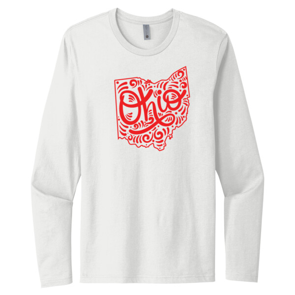 Ohio (Red) - Unisex Premium Cotton Long Sleeve T-Shirt Thumbnail