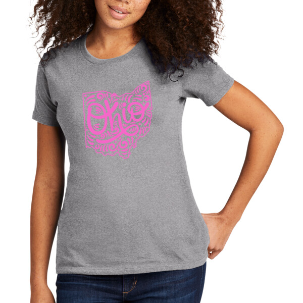 Ohio (Pink) - Women's Premium Cotton T-Shirt Thumbnail