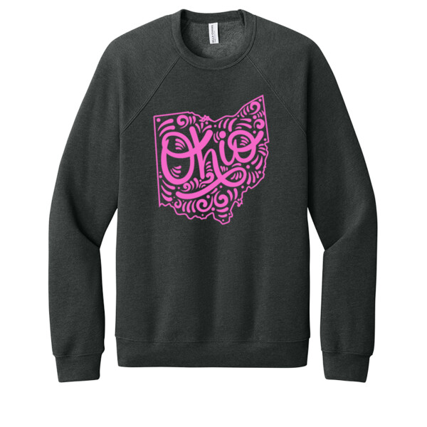 Ohio (Pink) - Unisex Premium Fleece Crew Sweatshirt Thumbnail