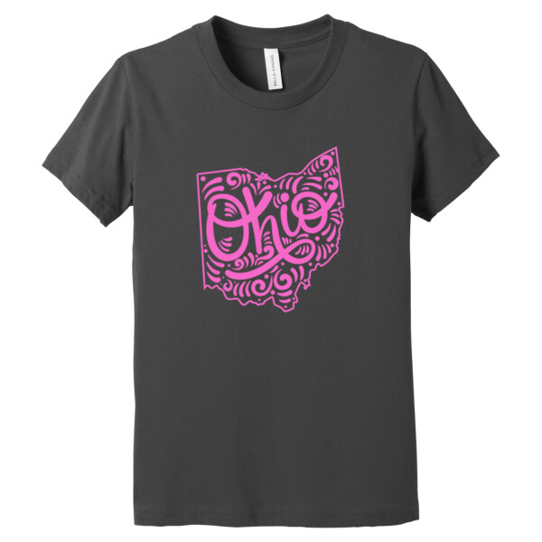 Ohio (Pink) - Youth Premium Cotton T-Shirt Thumbnail