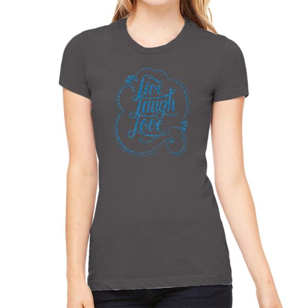 Live Love Laugh (Metallic) - Women's Premium Cotton Slim Fit T-SHirt Thumbnail