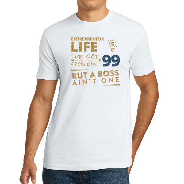 99 Problems (Metallic Navy) - Unisex Premium Cotton T-Shirt Thumbnail