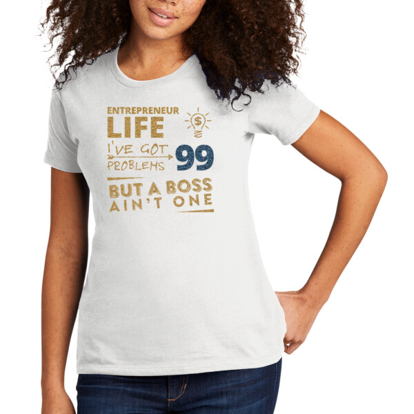 99 Problems (Metallic Navy) - Women's Premium Cotton T-Shirt Thumbnail