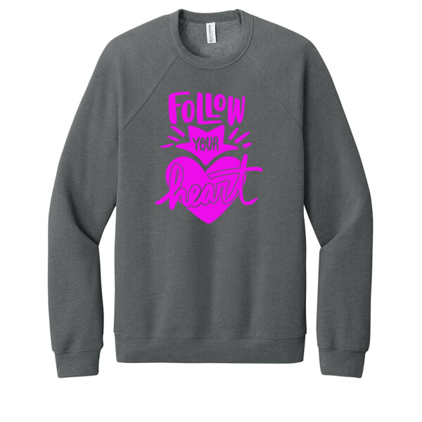 Follow Your Heart Passion (Pink) - Unisex Premium Fleece Crew Sweatshirt Thumbnail