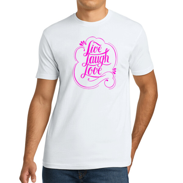 Live Love Laugh Passion (Pink) - Unisex Premium Cotton T-Shirt Thumbnail