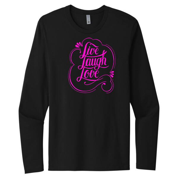 Live Love Laugh Passion (Pink) - Unisex Premium Cotton Long Sleeve T-Shirt Thumbnail