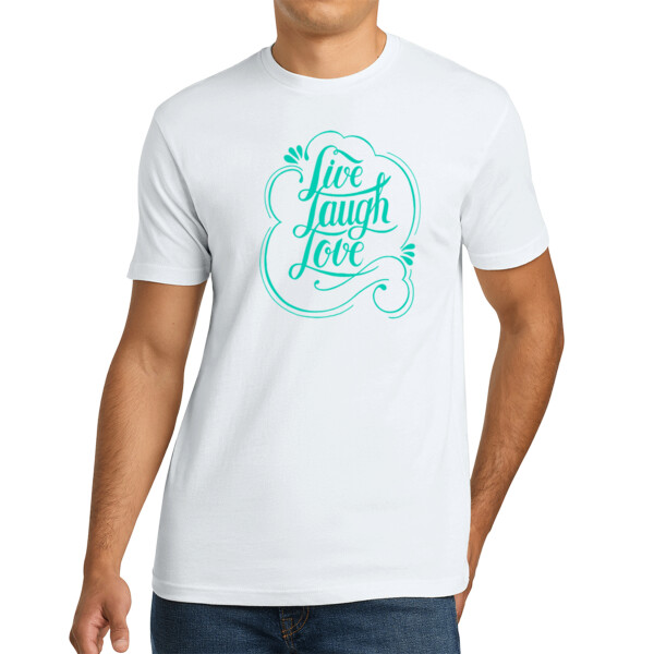 Live Love Laugh (Aqua) - Unisex Premium Cotton T-Shirt Thumbnail
