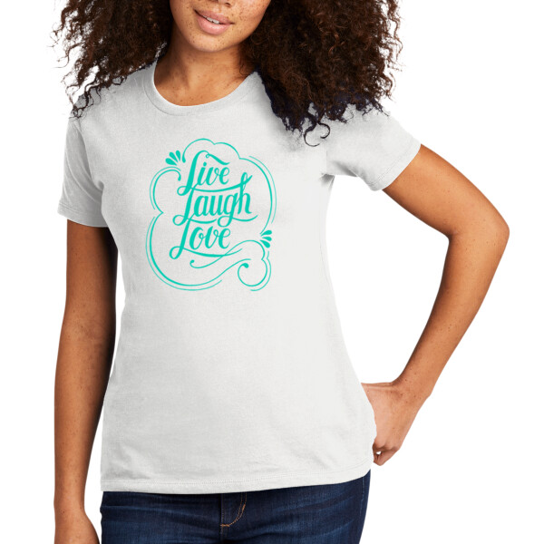 Live Love Laugh (Aqua) - Women's Premium Cotton T-Shirt Thumbnail