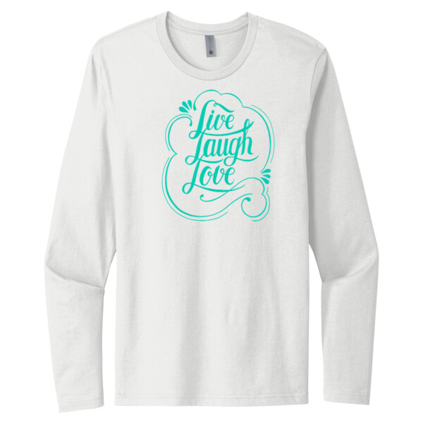 Live Love Laugh (Aqua) - Unisex Premium Cotton Long Sleeve T-Shirt Thumbnail